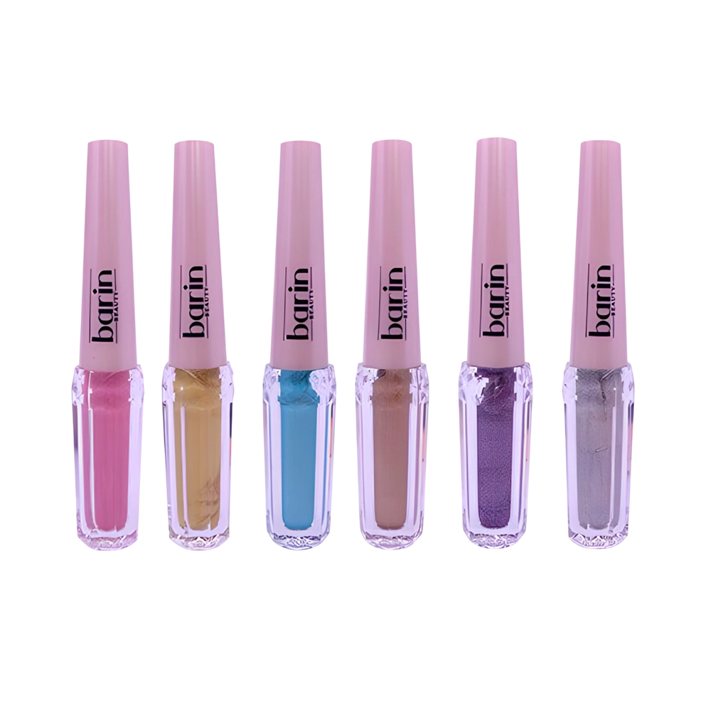 خط چشم مایع رنگی شاین دار 6 عددی بارین مدل Barin Glitter Eyeliner